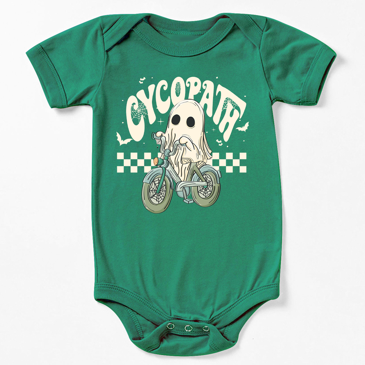 Funny Ghost On Bike Baby Halloween Bodysuit