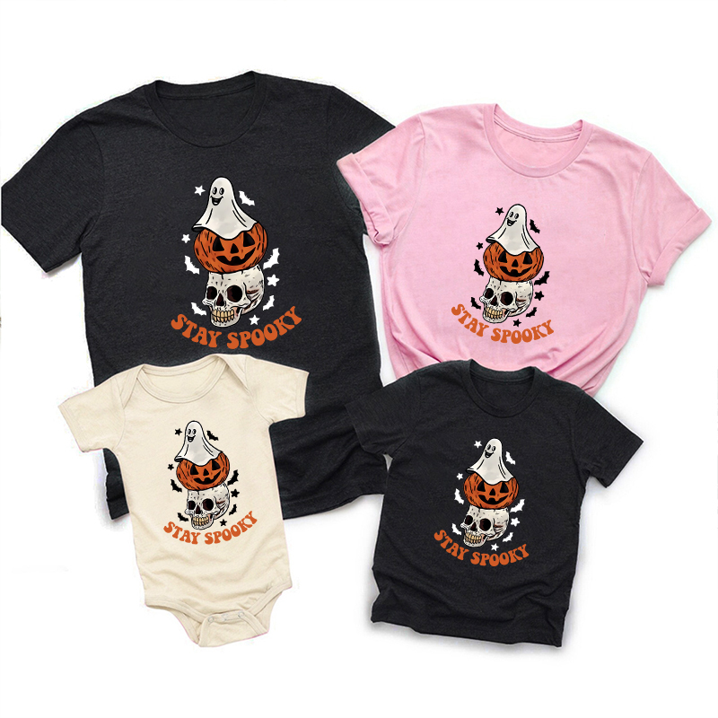 Stay Spooky Ghost Pumpkin Halloween Matching Shirts