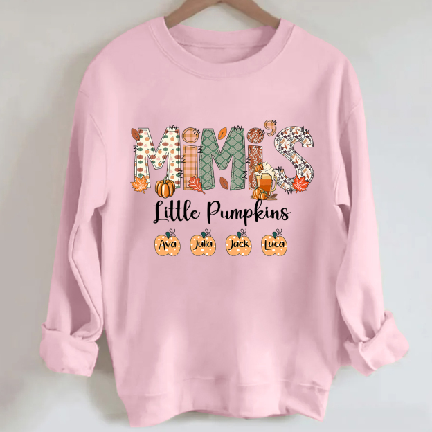 Personalized Fall Pumpkins Sweatshirt With Kids Name