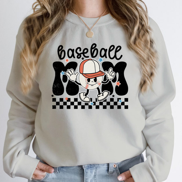 Retro Game Day Baseball Mom Sweatshirt