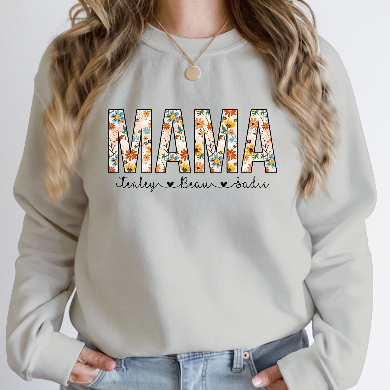 Custom  Mom Sweatshirt With Kids Names