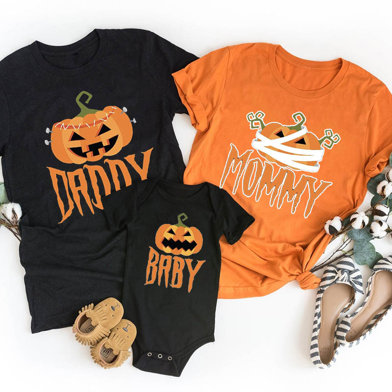 Halloween Family Bandage Pumpkin Matching Shirts
