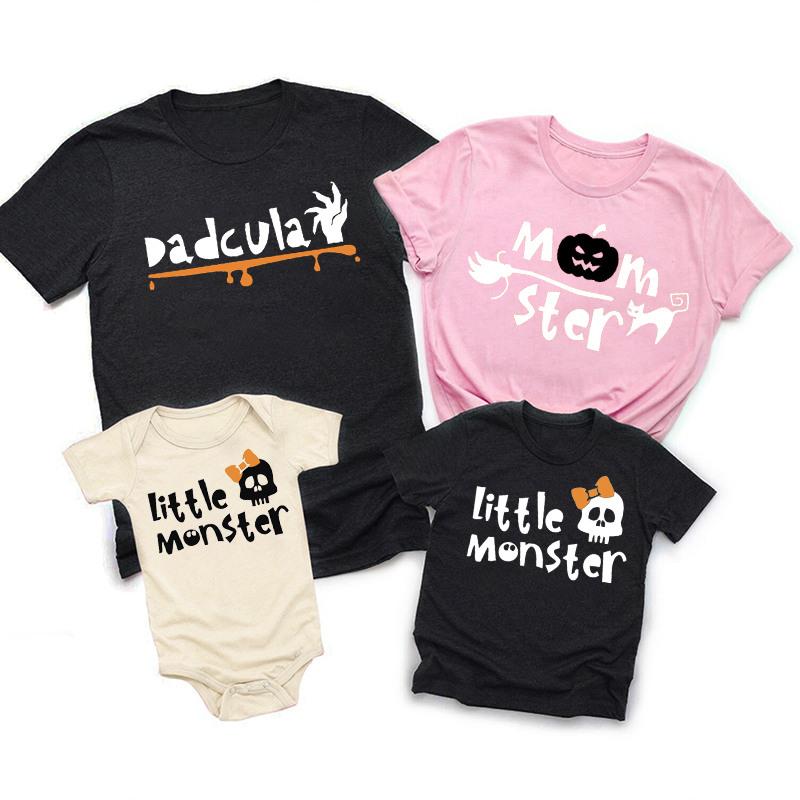 Halloween Skeleton Cat Family Matching Shirts