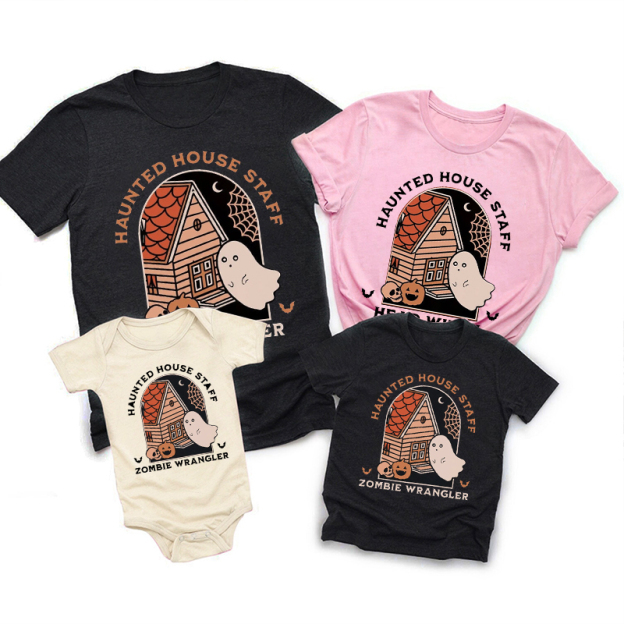 Halloween Haunted House Staff Family Matching Shirts