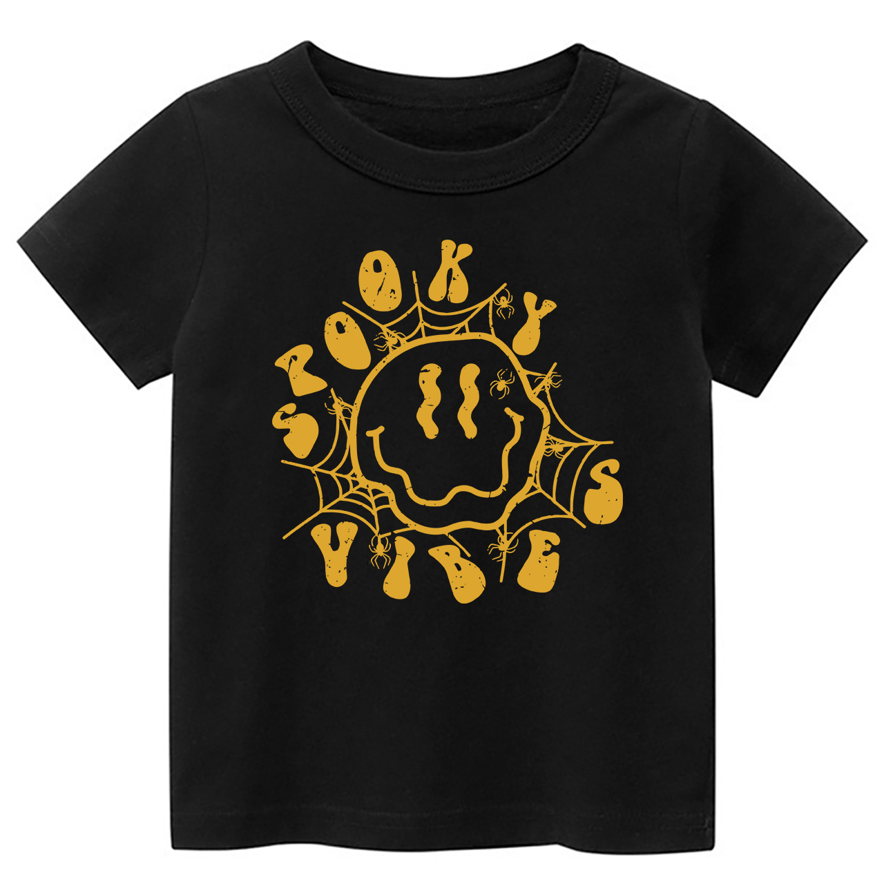 Spooky Spider Web Vibes Cute Fall Toddler Tees