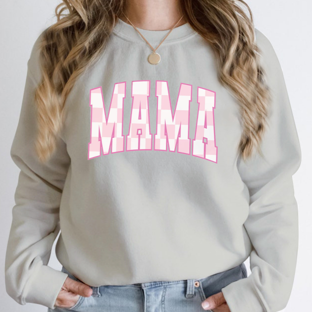 Retro Checkered Mama Sweatshirt