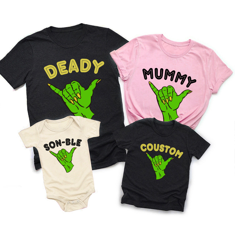 Personalized Funny Halloween Zombie Family Matching Shirts