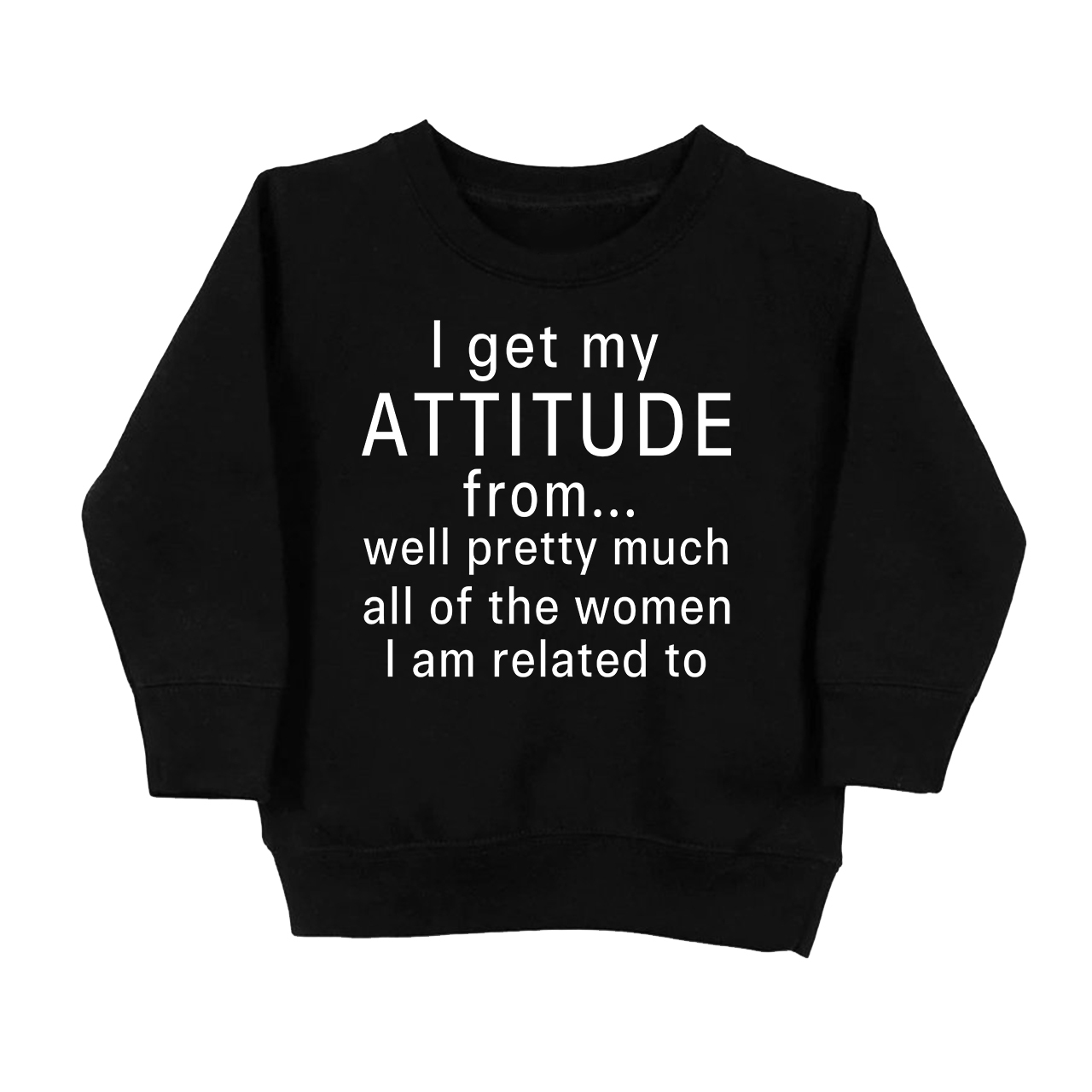 I Get My Attitude From Pretty Much All Of The Women I’m Related To Kids Sweatshirt