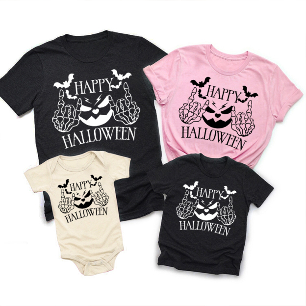 Happy Halloween Matching Skeleton Shirts