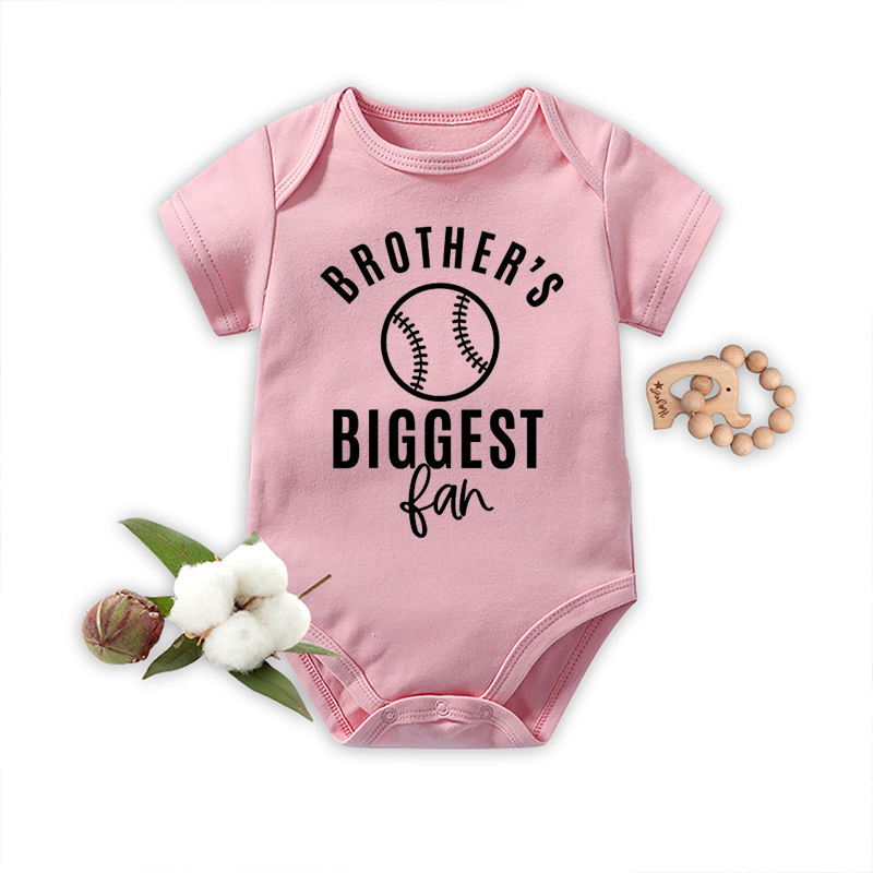 Brother's Biggest Fan Baseball Bodysuit For Baby