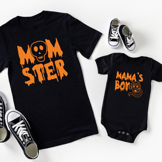 Halloween Momster & Mama's Kids Mom&Me Matching Shirt