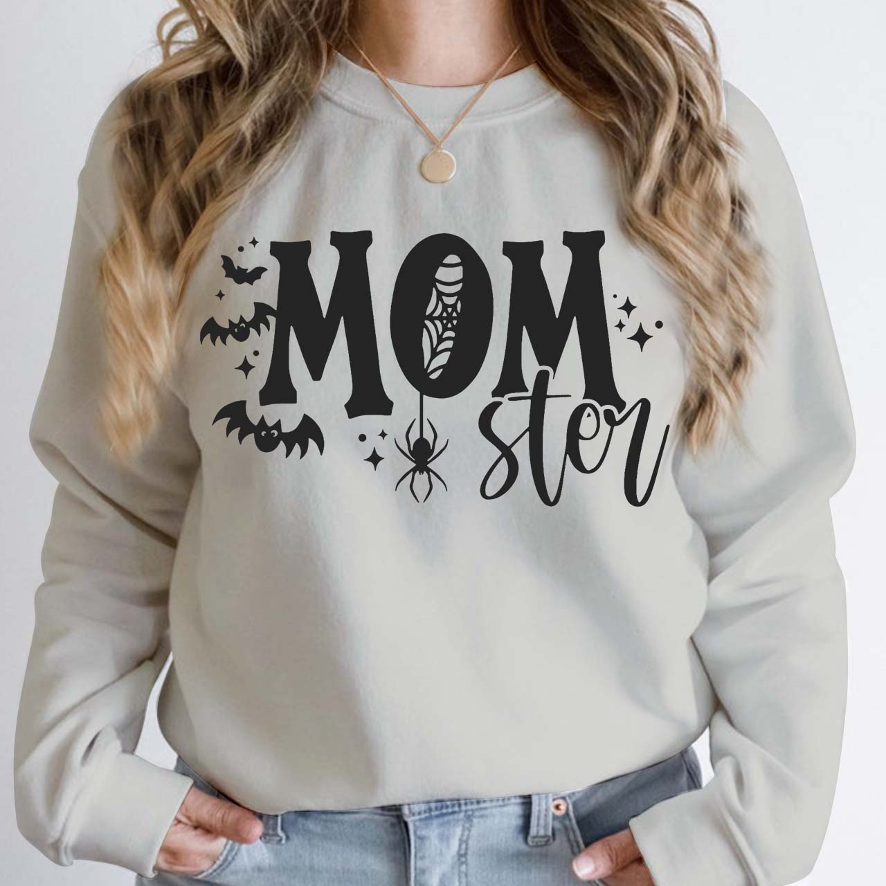 Halloween Spooky Momster Sweatshirt For Mama