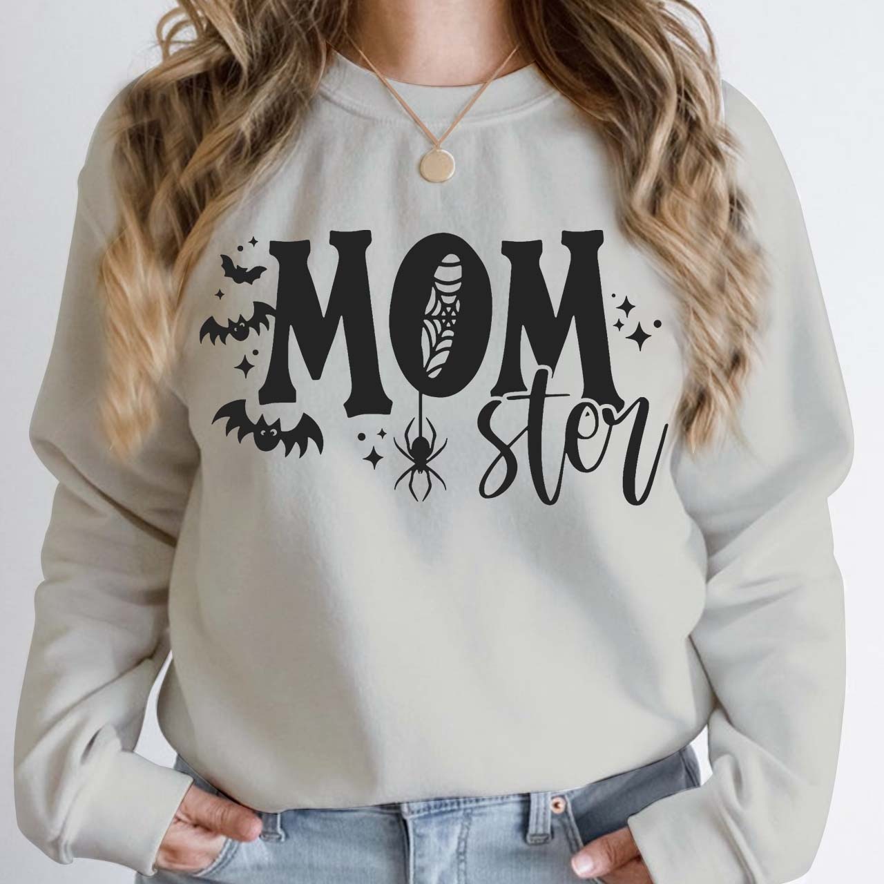 Halloween Spooky Momster Sweatshirt For Mama