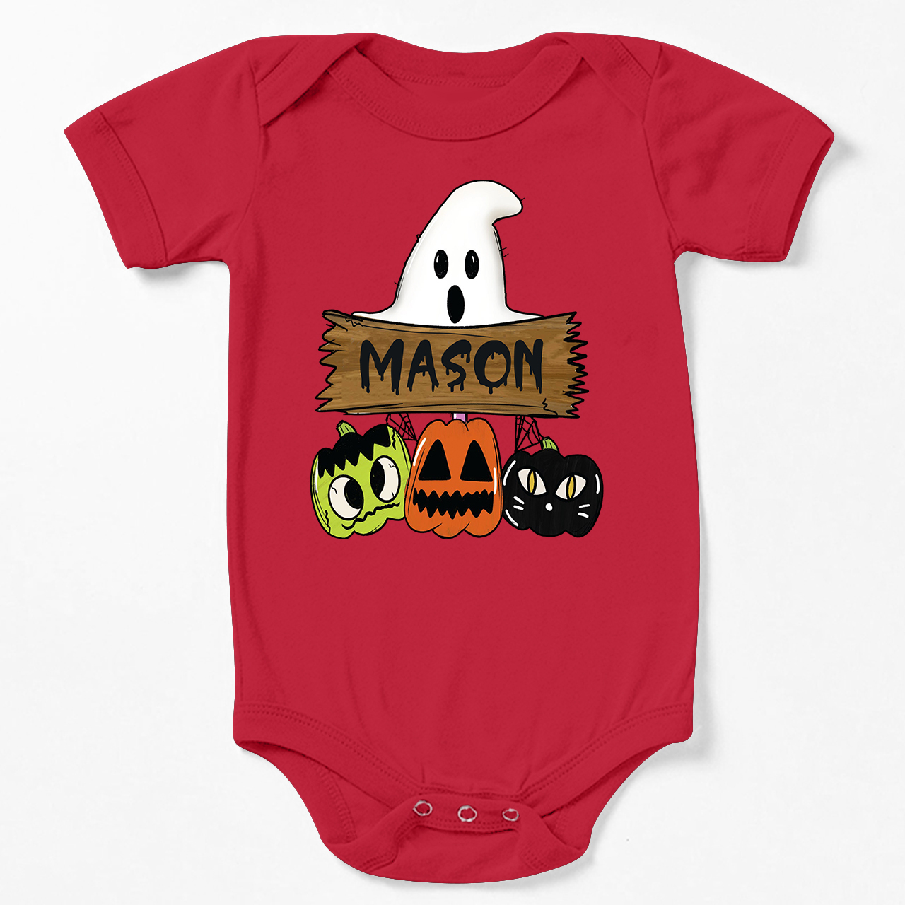 Custom Fall Halloween Pumpkin Cat Bodysuit For Baby