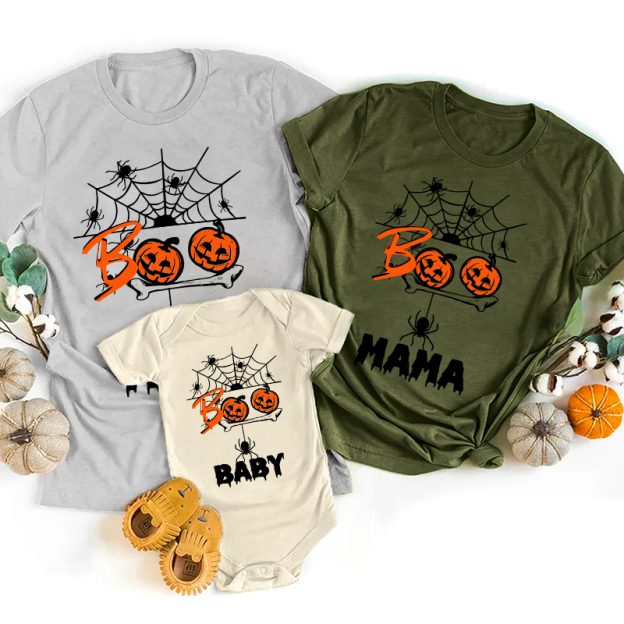 Personalized BOO Matching Ghost Family Halloween Shirts