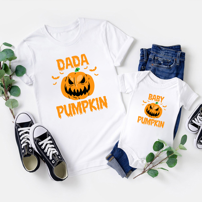 Personalized Funny Pumpkin Matching Family Halloween T-Shirts
