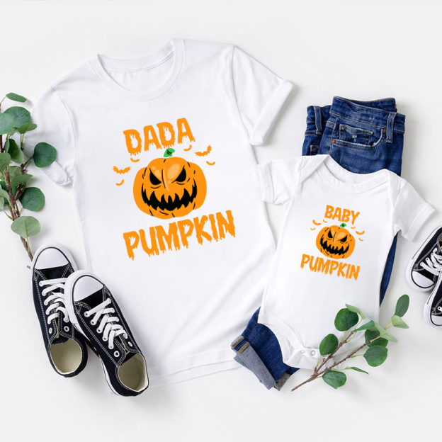Personalized Funny Pumpkin Matching Family Halloween T-Shirts