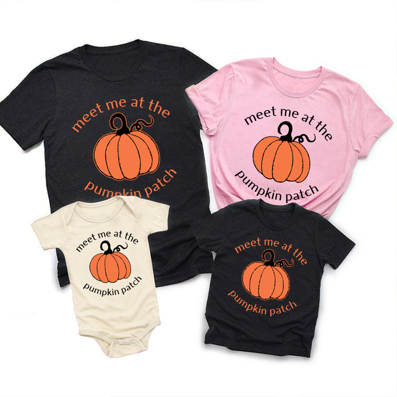 Meet Me At The Pumpkin Patch Halloween Family Matching Shirts