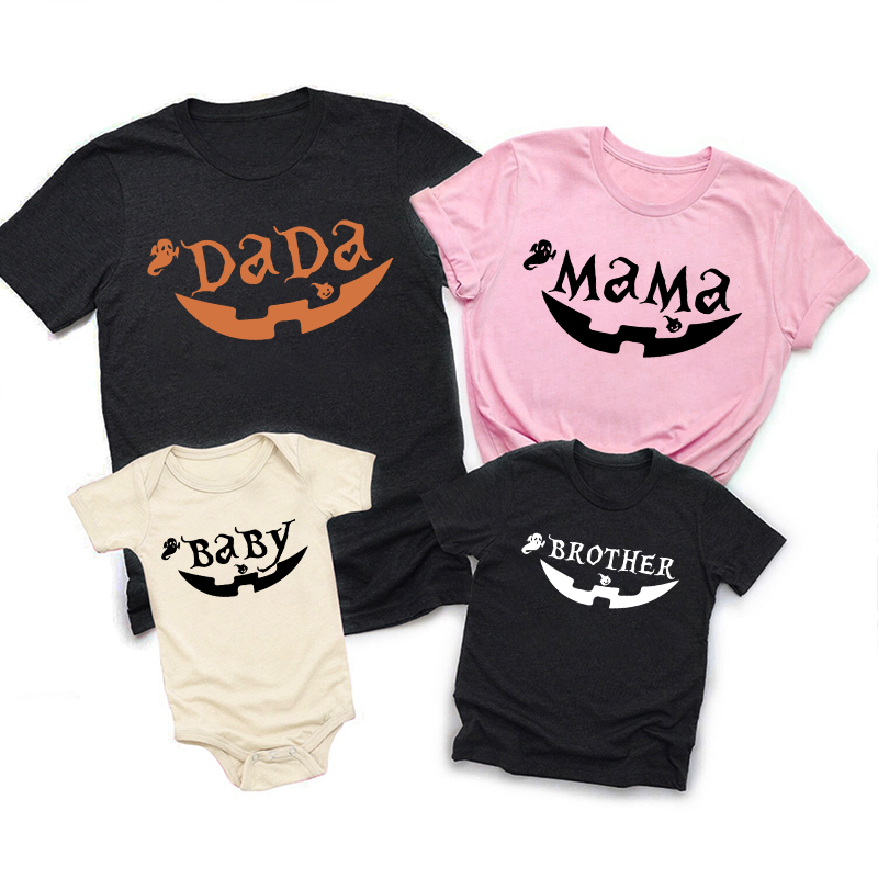 Ghost Pumpkin Halloween Personalized Family  Matching Shirts