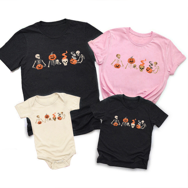 Skeleton graphic Halloween Matching Shirts