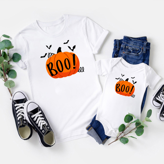 Boo Pumpkin Halloween Matching Shirts