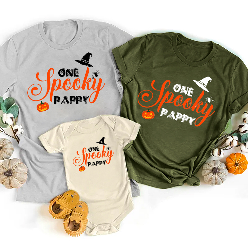 One Spooky Pappy Halloween Matching Shirts