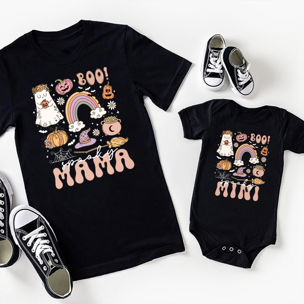 Spooky Rainbow Halloween Family Matching Shirts