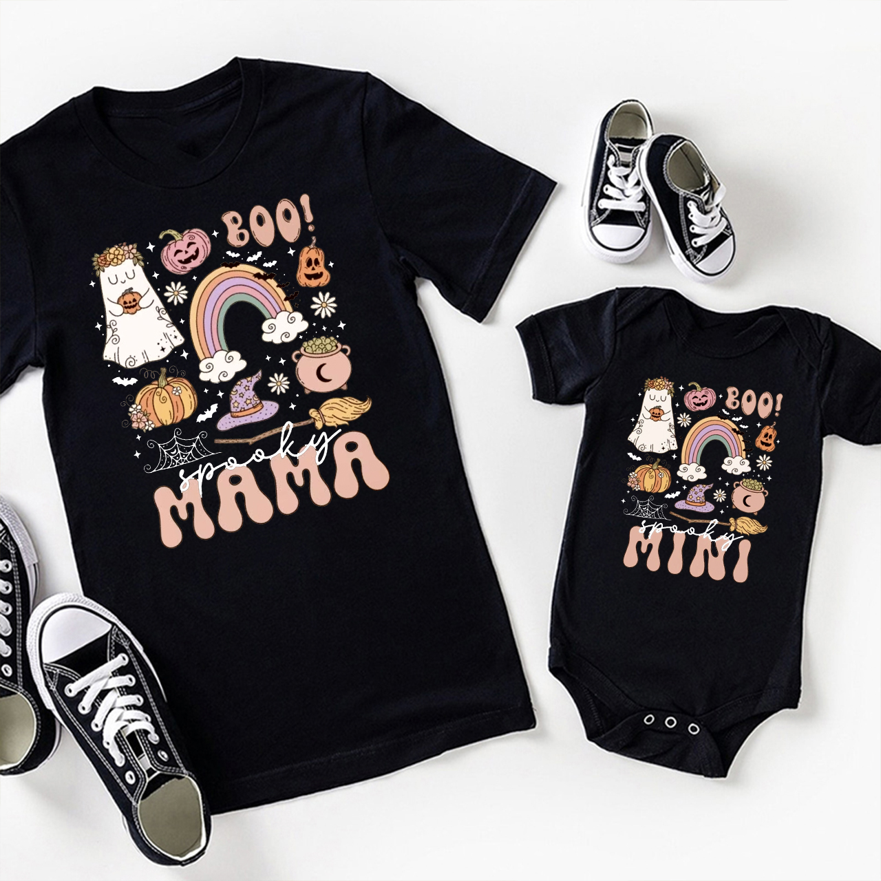 Spooky Rainbow Halloween Family Matching Shirts