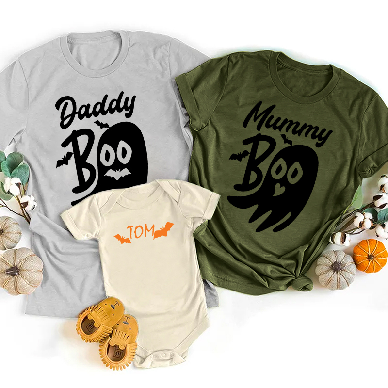 Boo Ghost Halloween Family Matching Shirts