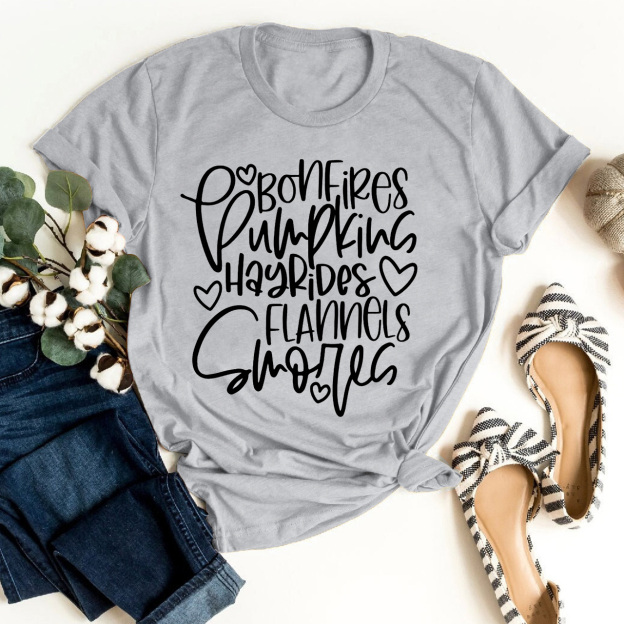 Cute Fall Words Shirts For Her