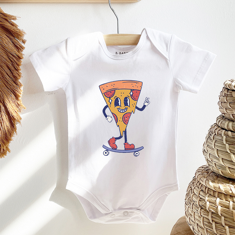 Skating Pizza Bodysuit For Baby