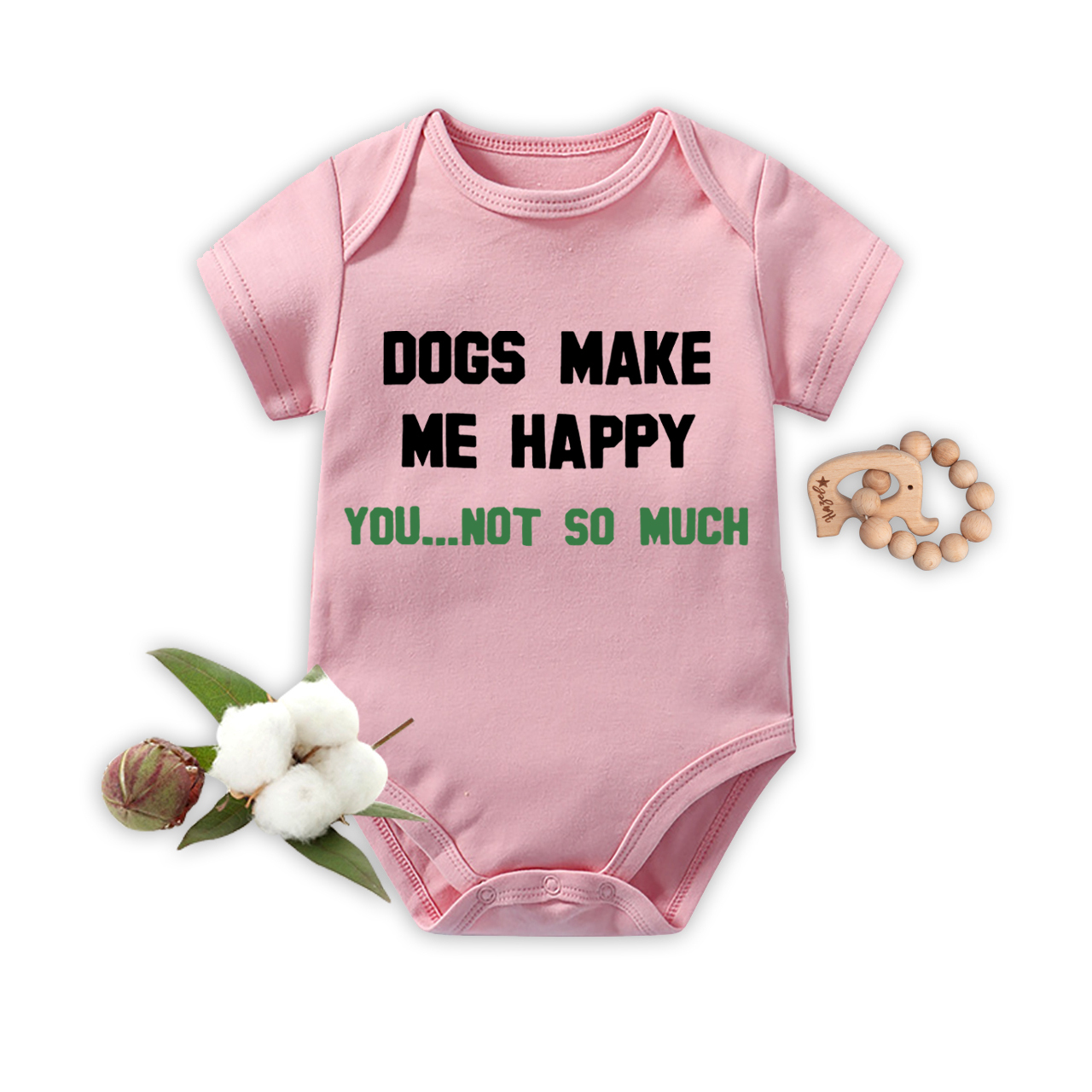 Dogs Make Me Happy Bodysuit For Baby