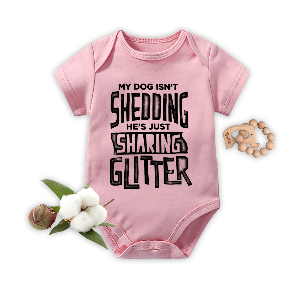 Glitter Dog  Bodysuit For Baby
