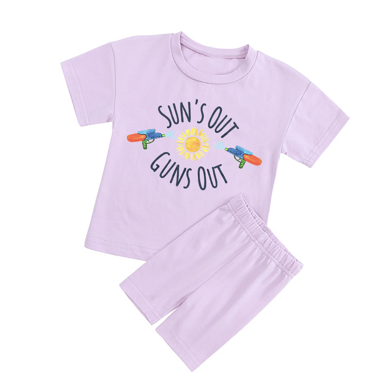 Sun's Out Cuns Out Kids Peach Boho Biker Shorts&Tee Sale-Beepumpkin™