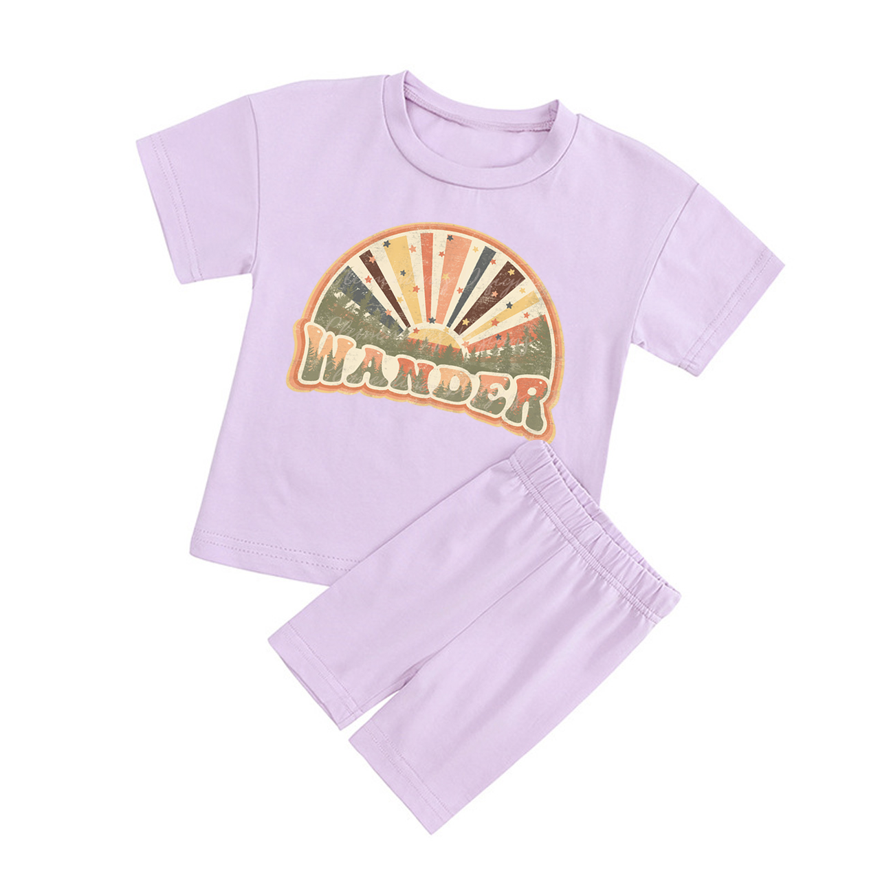 Wander Kids Peach Boho Biker Shorts&Tee Sale-Beepumpkin™