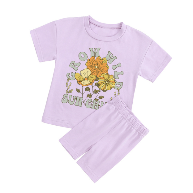 Grow Wild Kids Biker Shorts&Tee