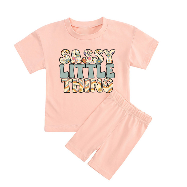 Sassy Little Thing Kids Biker Shorts&Tee