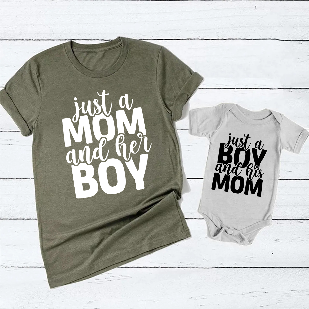 Just A Mom And Her Boy-Mother's Day Matching T-Shirts
