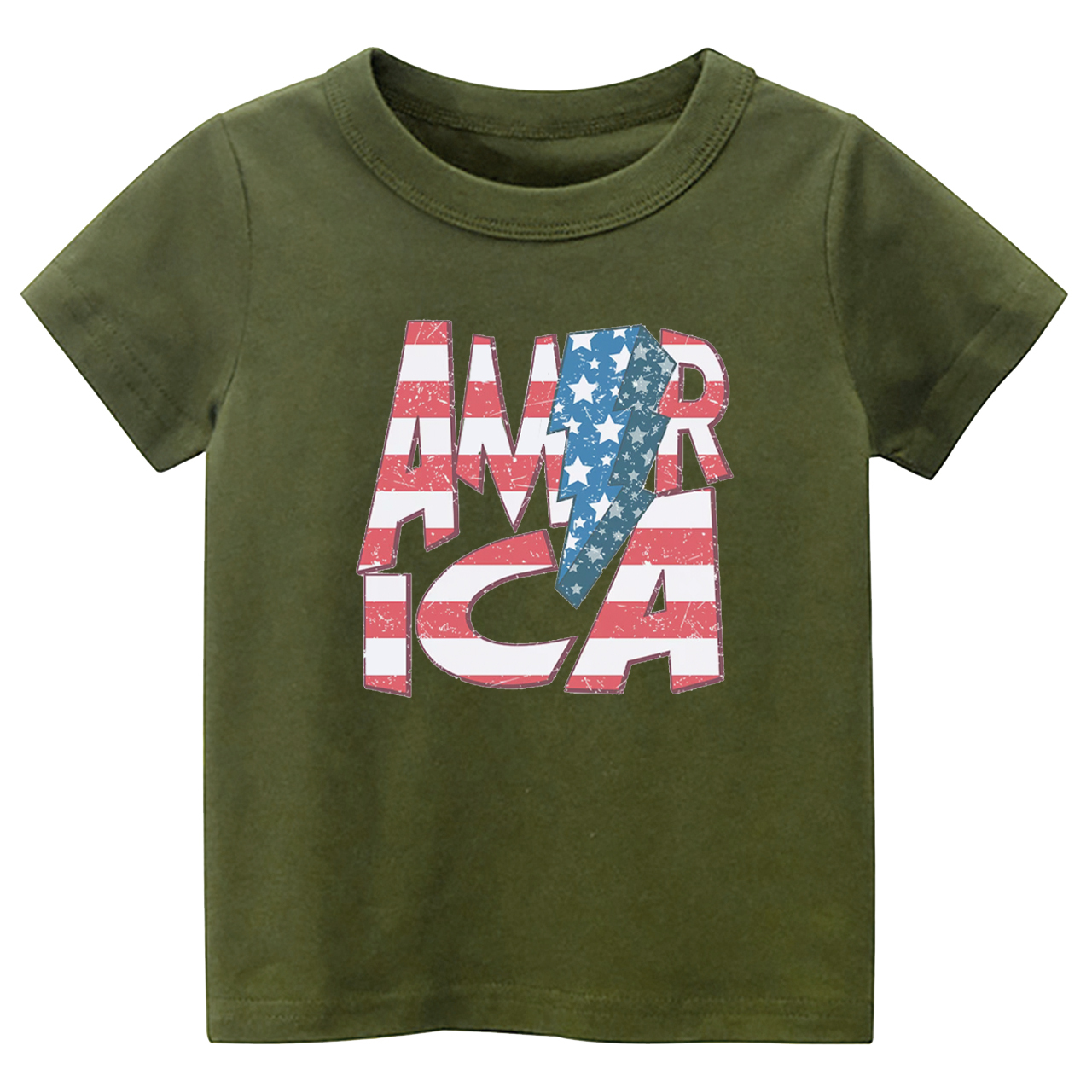 America Red Blue Flag Retro Toddler Tees