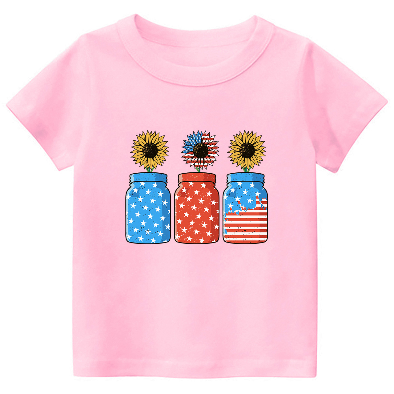 4th of July Sunflower Freedom Toddler Tees