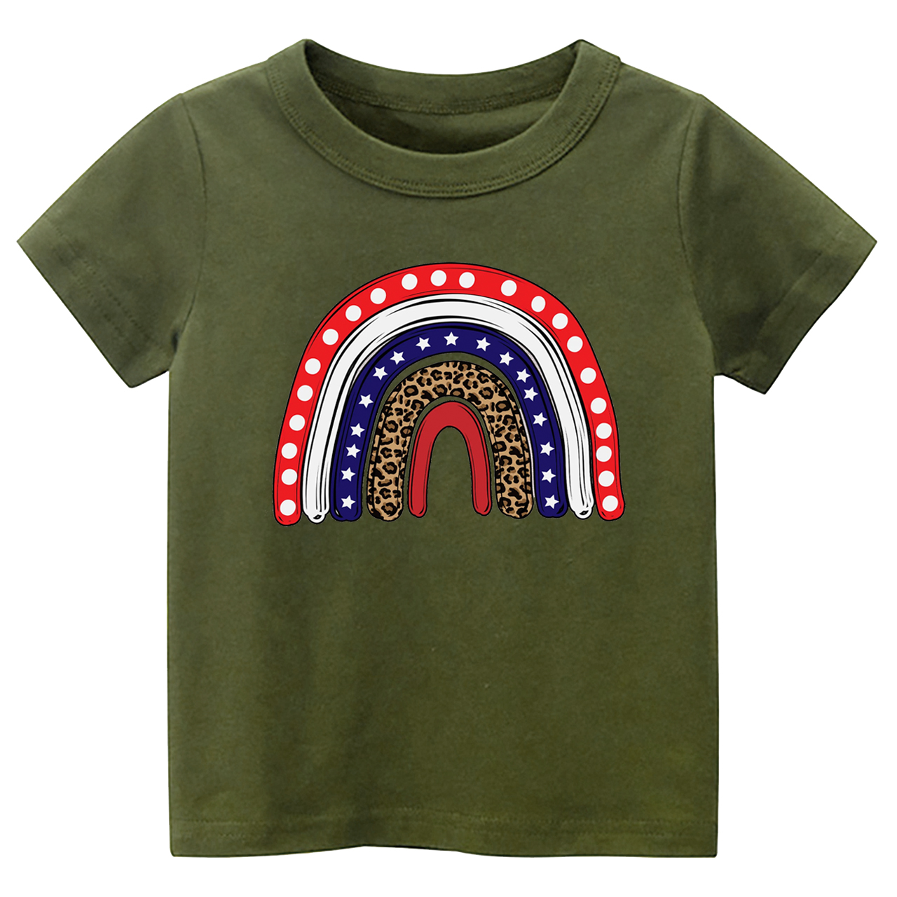 USA 4th of July Rainbow Toddler Tees
