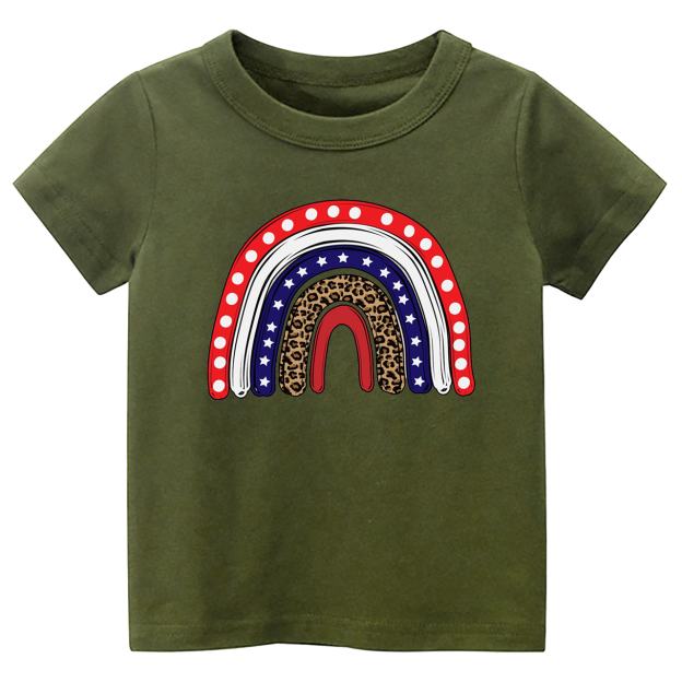 USA 4th of July Rainbow Toddler Tees