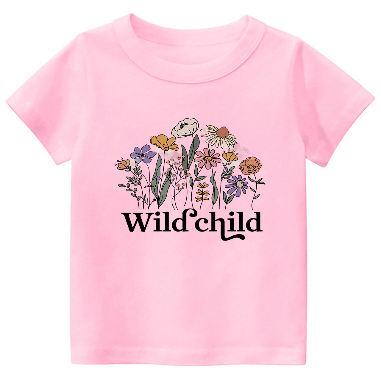 Wild Child Vintage Flowers Kids Shirts