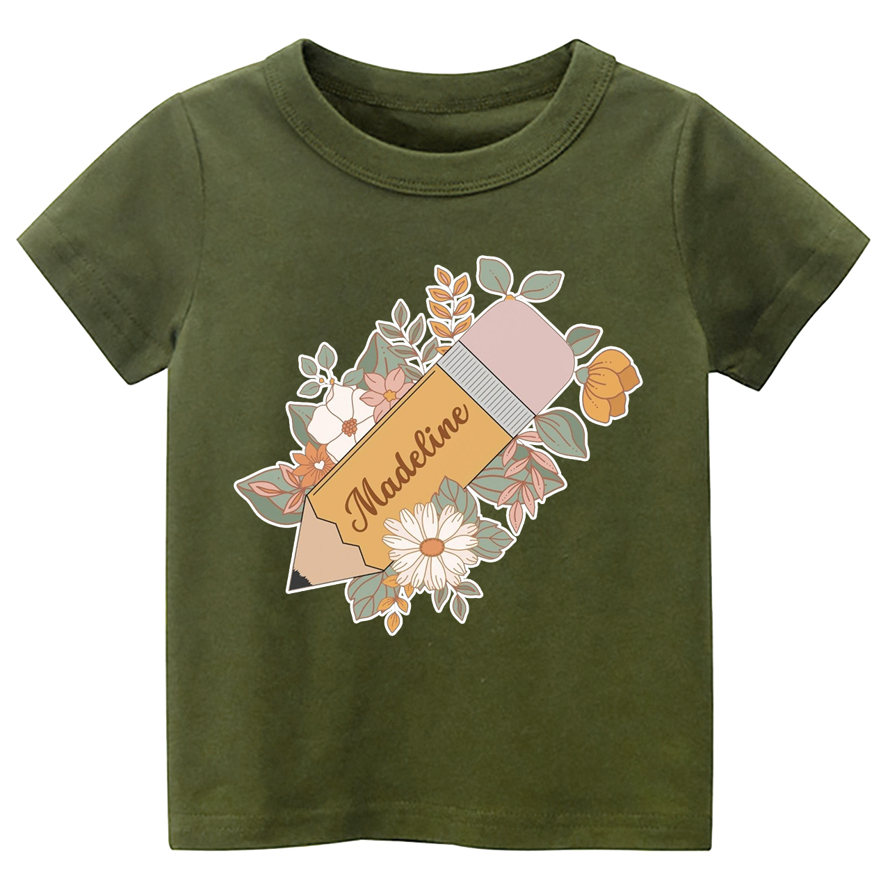 Personalized Retro Pencil Back To School Toddler Shirts