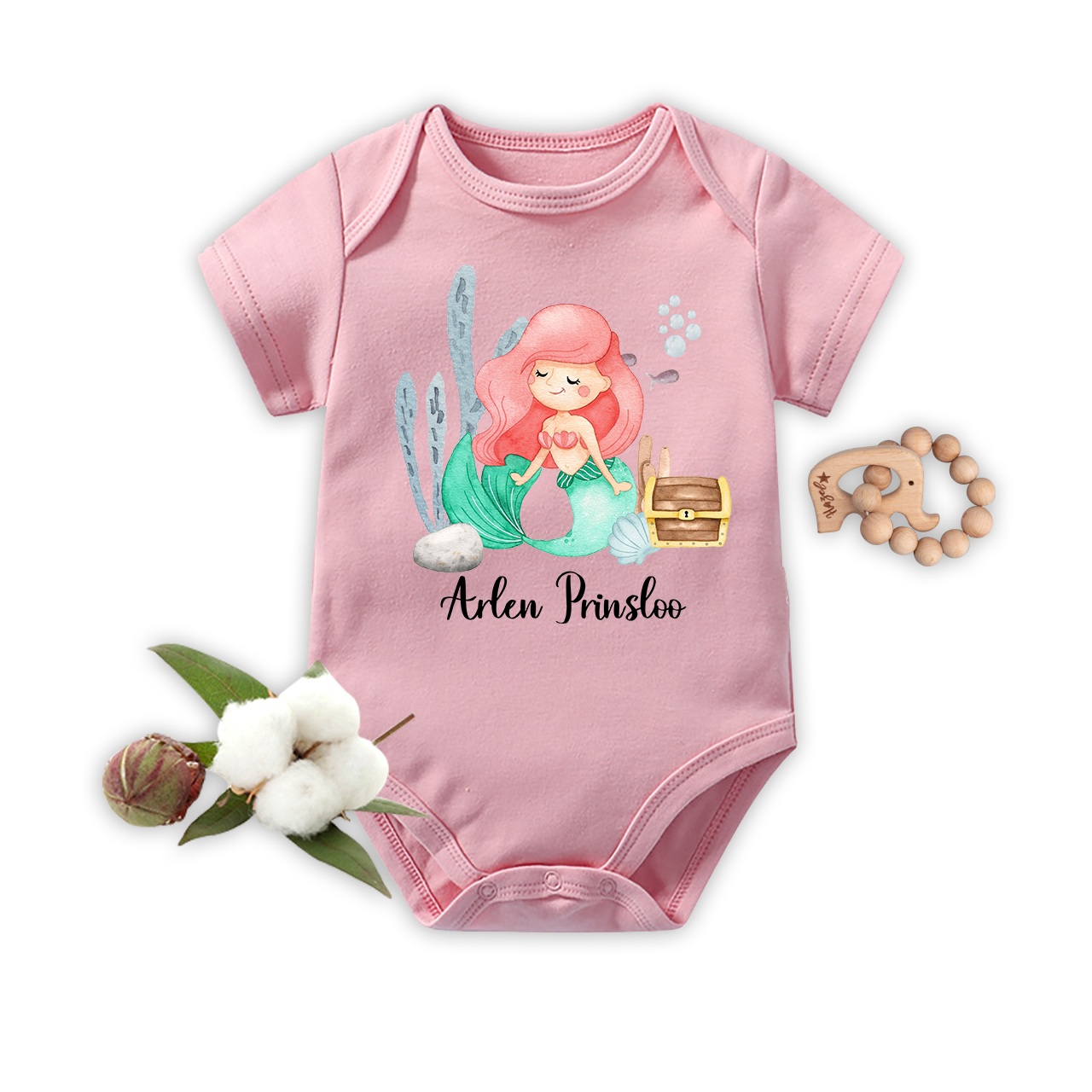 Personalized Mermaid Princess Baby Bodysuit