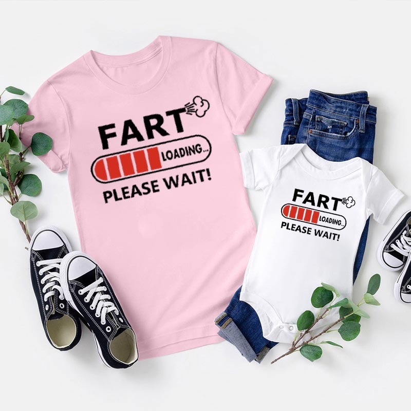 Fart Loading Funny Daddy and Me Matching T-shirts