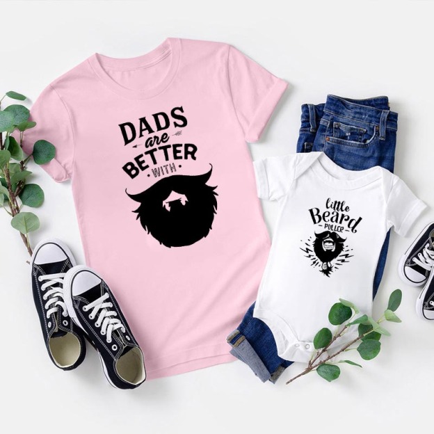 Dads Are Better With Beard Matching T-shirts For Father's Day