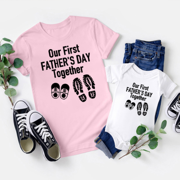 Our First FATHER'S DAY Together Matching T-shirts For Father's Day