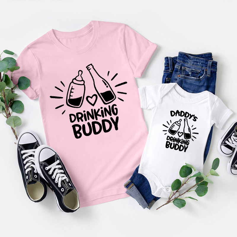 Drinking Buddies Milk And Beer Matching T-Shirts For Father's Day