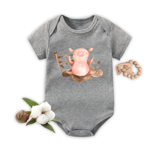 Personalized Mud Pig Baby Bodysuit